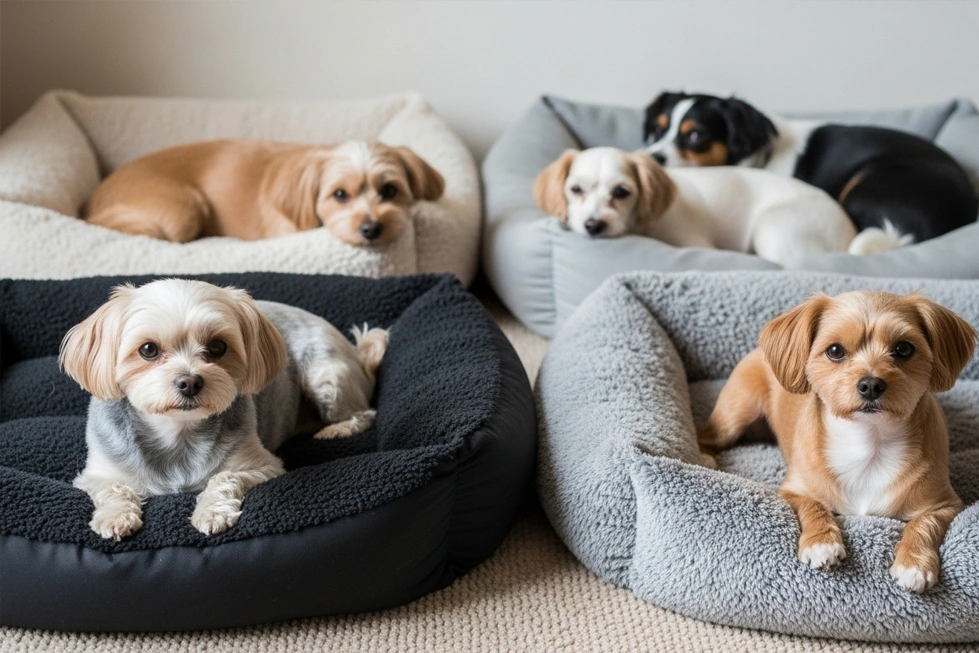 Ambiente acolhedor favorecendo o bem-estar do cão.